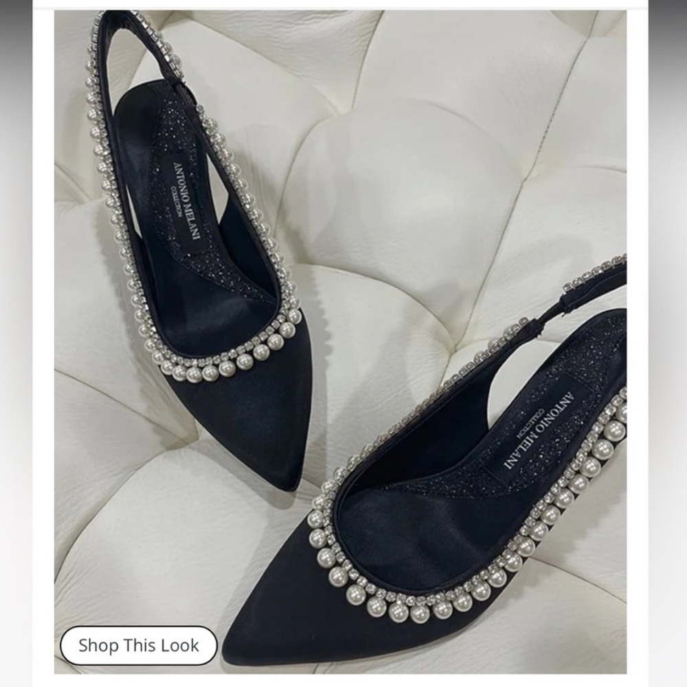 Antonio Melani Collection Celeste Jewel and Pearl Slingback Dress Pumps